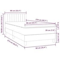 Boxspring met matras fluweel zwart 90x210 cm - thumbnail