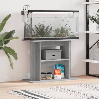 VidaXL Aquariumstandaard sonoma grijs 80x35x60 cm bewerkt hout