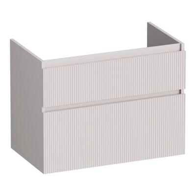 Brauer Delight Wavy - Onderkast - 80 cm - met 2 Softclose Lades Greeploos en 1 Sifon Uitsparing - Mat Zand