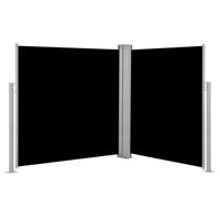 Windscherm uittrekbaar 140x600 cm zwart - thumbnail