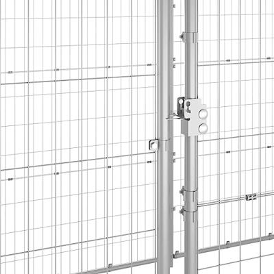 vidaXL Hondenkennel met dak 12,1 m² gegalvaniseerd staal, kennel, hondenhok, hondenhuis, kennels, hondenhokken, hondenhuizen, hondenverblijf