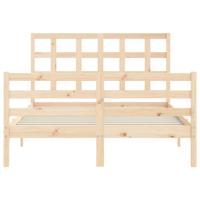 Bedframe met hoofdbord massief hout - thumbnail