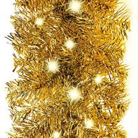 Kerstslinger met LED-lampjes 10 m goudkleurig - thumbnail