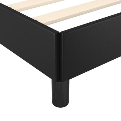 Bedframe met hoofdeind kunstleer zwart 140x190 cm