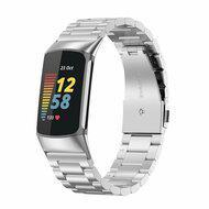 Metalen bandje - Zilver - Geschikt voor FitBit Charge 5 & 6 - thumbnail