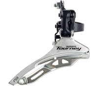 Shimano Voorderailleur 3 x 6/7 speed 3 x 6/7v tourney fd-ty300 down swing/top pull - hoge klem 28,6 mm - 42t - (66-69°) - zwart/zilver - thumbnail