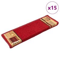 VidaXL Trapmatten zelfklevend 15 st 65x21x4 cm rood - thumbnail
