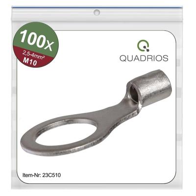Quadrios 23C510 Ringkabelschoen Dwarsdoorsnede (max.): 4 mm² Schachtdiameter: 10.5 mm Ongeïsoleerd 100 stuk(s)