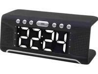 Soundmaster FM-horloge-radio UR800SW met QI-laadstation voor smartphones/tablets, dimbaar jumbo-led-display, zwart - thumbnail
