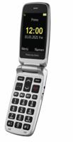 Doro Primo 408 by mobiele telefoon met groot kleurendisplay, verlicht toetsenbord, noodoproepknop, valsensor, camera, zaklamp, alarmfunctie, incl. tafellaadstation, 360092, grijs - thumbnail