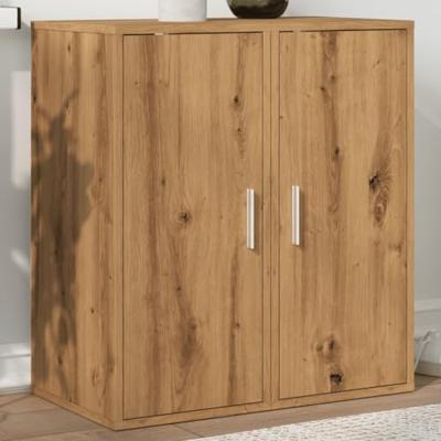 VidaXL Schoenenkasten 2 st 32x35x70 cm bewerkt hout artisanaal eiken VidaXL Schoenenkasten 2 st 32x35x70 cm bewerkt hout artisanaal eiken