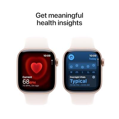 Apple Watch Series 11 GPS + Cellular - 42 mm - Roségouden aluminium kast - Lichtroze sportband - S/M