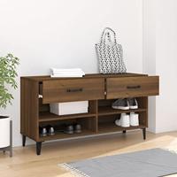 VidaXL Schoenenkast 102x35x55 cm bewerkt hout bruin eikenkleur - thumbnail