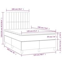 Boxspring met matras en LED stof lichtgrijs 120x190 cm - thumbnail