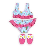 Heless Poppen bikini met slippers flamingo, 35-45 cm - thumbnail