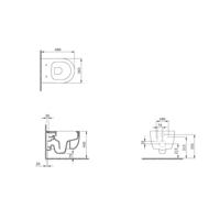 Wandcloset Pack Plieger Kansas Diepspoel Rimless Compact met Closetzitting 36x49cm Mat Zwart - thumbnail