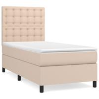 Boxspring met matras kunstleer cappuccinokleurig 90x190 cm - thumbnail