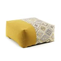 Kave Home Poef 'Nazca' 70cm, kleur Mosterdgeel - thumbnail