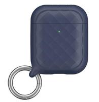 Catalyst Ring Clip Case voor AirPods 1 en 2 - Siliconen AirPods-case met textuurpatroon, hoogglanzende oppervlakteafwerking met extra grip, compatibel met draadloos opladen - Marineblauw - thumbnail