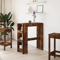 Bartafel met rekken 90x40x103,5 cm bewerkt hout gerookt eiken - thumbnail