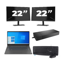 Lenovo IdeaPad Flex 5 14ITL05 - Intel Core i3-11e Generatie - 14 inch - 16GB RAM - 256GB SSD - Windows 11 Home + 2x 22 inch Monitor - thumbnail