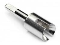Heavy-duty gear shaft 5x38x7mm (silver) - thumbnail