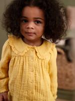 Babyblouse van katoengaas okergeel - thumbnail