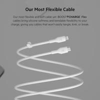 Belkin BoostCharge Flex siliconen USB Type C/Lightning-kabel (1 m), MFi-gecertificeerde 20 W PD Power Delivery-snellaadkabel voor iPhone 14/14 Plus, 13, 12, Pro, Max, mini, SE, iPad en meer – Wit - thumbnail