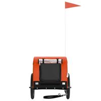 Hondenfietstrailer oxford stof en ijzer oranje en zwart - thumbnail