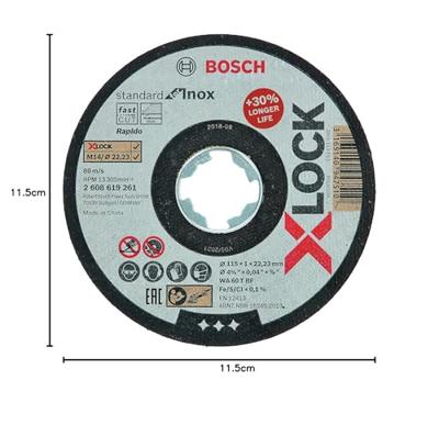 Bosch Accessoires X-LOCK Slijpschijf Standard for Inox 115x1x22.23mm, recht - 1 stuk(s) - 2608619261