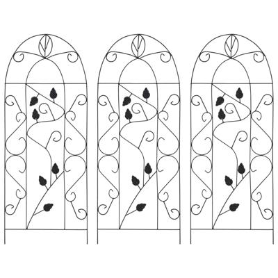 VidaXL Plantenklimrekken 3 st 40x100 cm ijzer zwart
