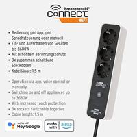 Brennenstuhl 1153230620 Smart Stekkerdoos | 3 Sockets | Schakelaar | Zwart - 1,5 meter - thumbnail