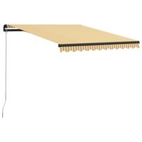 vidaXL Luifel handmatig uittrekbaar 300x250 cm geel en wit - thumbnail