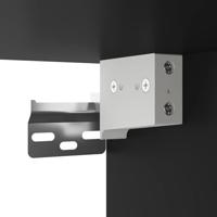 Vitrinekast 100x8,5x50 cm bewerkt hout zwart - thumbnail
