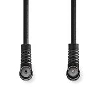 Nedis Coaxkabel | IEC (Coax) Male | IEC (Coax) Female | Vernikkeld | 120 dB | 75 Ohm | Viervoudig Afgeschermd | 1.50 m | Rond | PVC | Zwart | Label - - thumbnail