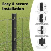 VidaXL Hek met paal grijs 1,2 x 25 m staal en pvc - thumbnail