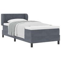 Boxspringbed met Matras Donkergrijs 100x200 cm Fluweel - thumbnail