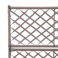 Latwerkplantenbak verhoogd met potten 58x30x107 cm rattan bruin - thumbnail