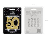 Taartkaars 50 Jaar Goud Glitter - thumbnail