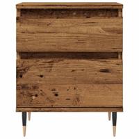 Nachtkastjes 2 st 40x35x50 cm bewerkt hout oud houtkleurig - thumbnail