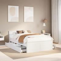 Bedframe zonder matras met hoofdbord grenenhout wit 120x200 cm - thumbnail