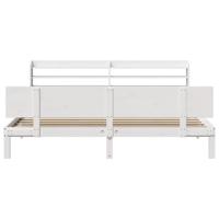 Bedframe met hoofdeinde zonder matras 200x200 cm wit - thumbnail