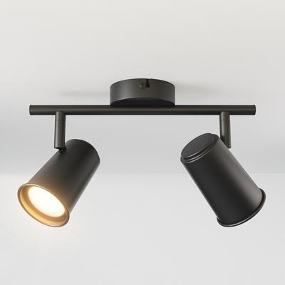 Riga - LED plafondlamp - 2 spots - Draaibaar en dimbaar - GU10 - Kantelbaar - Plafondspot - IP20 voor binnen - Zwart