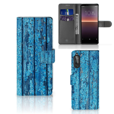 Sony Xperia 10 II | Book Style Case | Wood Blue Sony Xperia 10 II | Book Style Case | Wood Blue