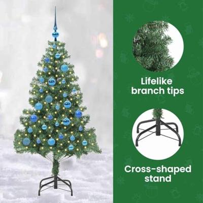 VidaXL Kerstboom met 150 led met standaard groen 150 cm pvc