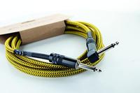 Cordial 14775 Jackplug Instrumenten Aansluitkabel [1x Jackplug male 6,3 mm (mono) - 1x Jackplug male 6,3 mm (mono)] 1.50 m Zwart, Geel Textielmantel - thumbnail