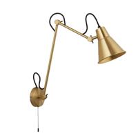 Searchlight Uitklapbare wandlamp Swing Arm goud 7403PB - thumbnail