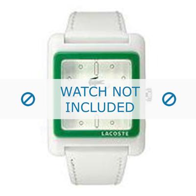 Lacoste horlogeband LC-40-3-29-2195 / 2000551 Leder Wit + wit stiksel Lacoste horlogeband LC-40-3-29-2195 / 2000551 Leder Wit + wit stiksel
