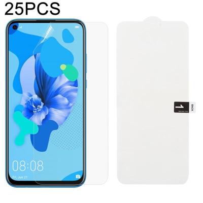 25 stuks zachte hydrogel film volledige dekking front beschermer met alcohol katoen + kraskaart voor Huawei Nova 5i/P20 Lite (2019) 25 stuks zachte hydrogel film volledige dekking front beschermer met alcohol katoen + kraskaart voor Huawei Nova 5i/P20 Lite (2019)