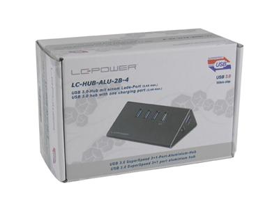 LC Power LC-HUB-ALU-2B-4 LC-HUB-2B-4 USB-hub 3 poorten USB-A USB 3.0 5 GBit/s Zwart